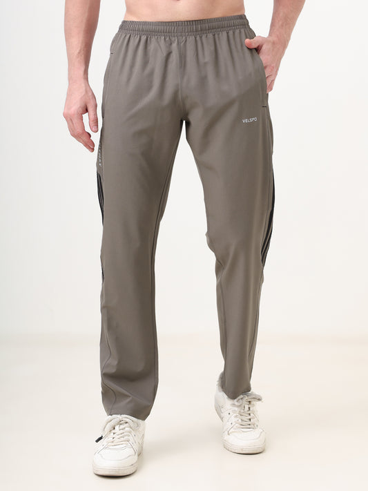 Fitmax Men's Track Pants - Charcoal Grey with Black Strips