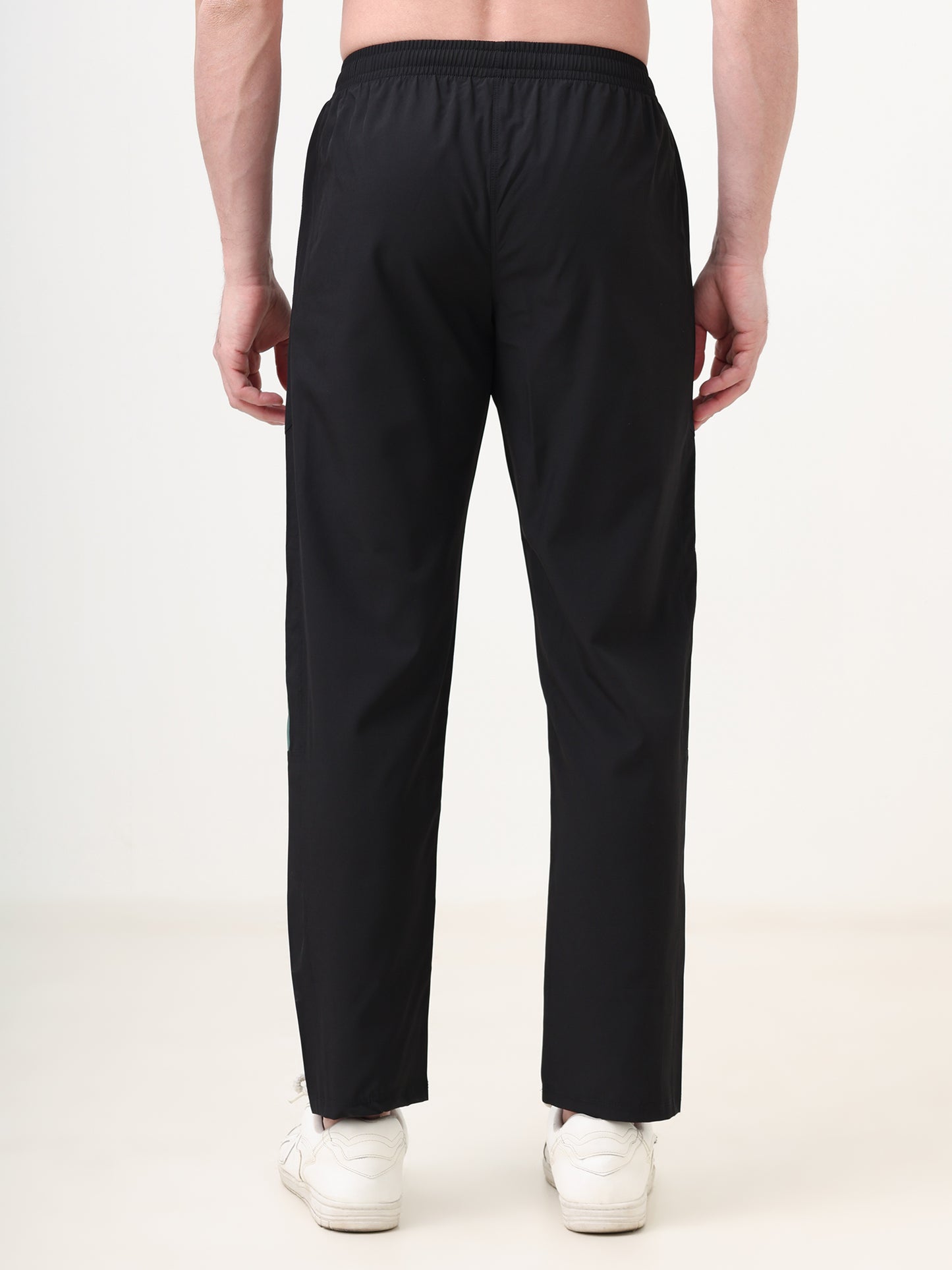 Fitmax Men's Track Pants - Black with Medium Grey Strips