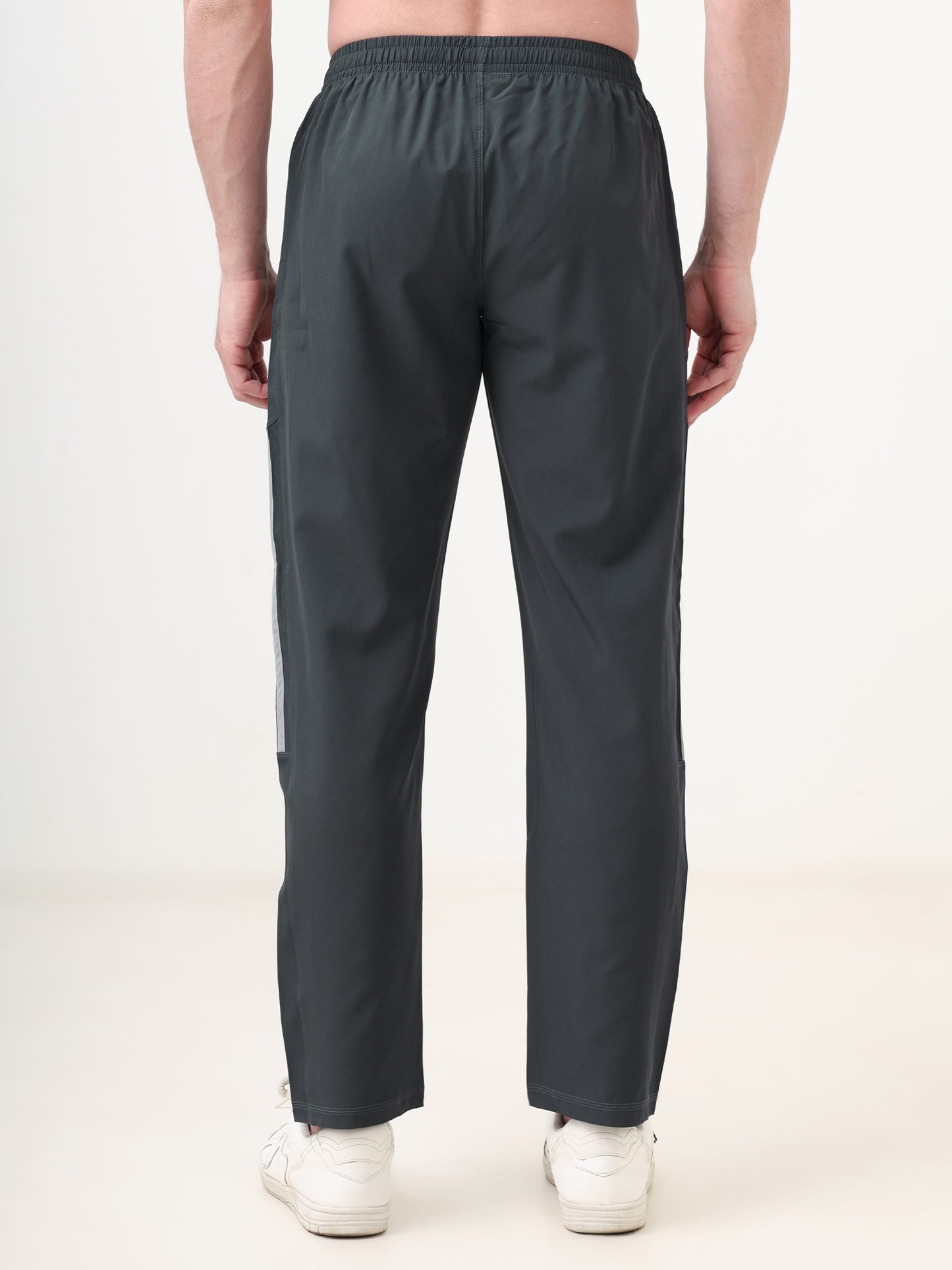 Fitmax Men's Track Pants - Dark Grey with Light Grey Strips