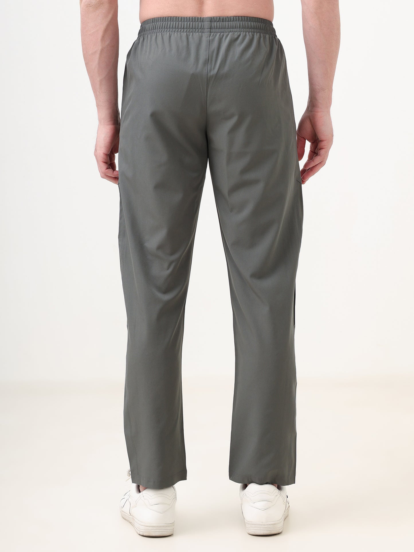 Fitmax Men's Track Pants - Dark Grey with Black Strips