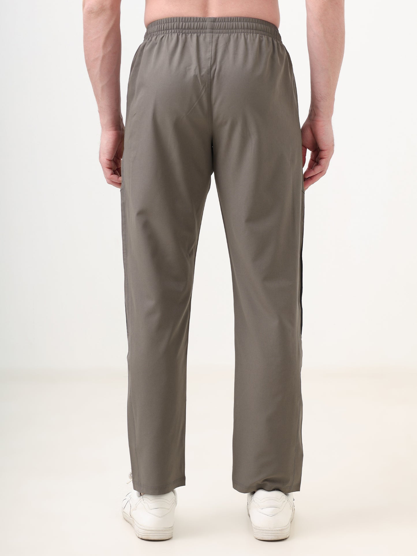 Fitmax Men's Track Pants - Charcoal Grey with Black Strips