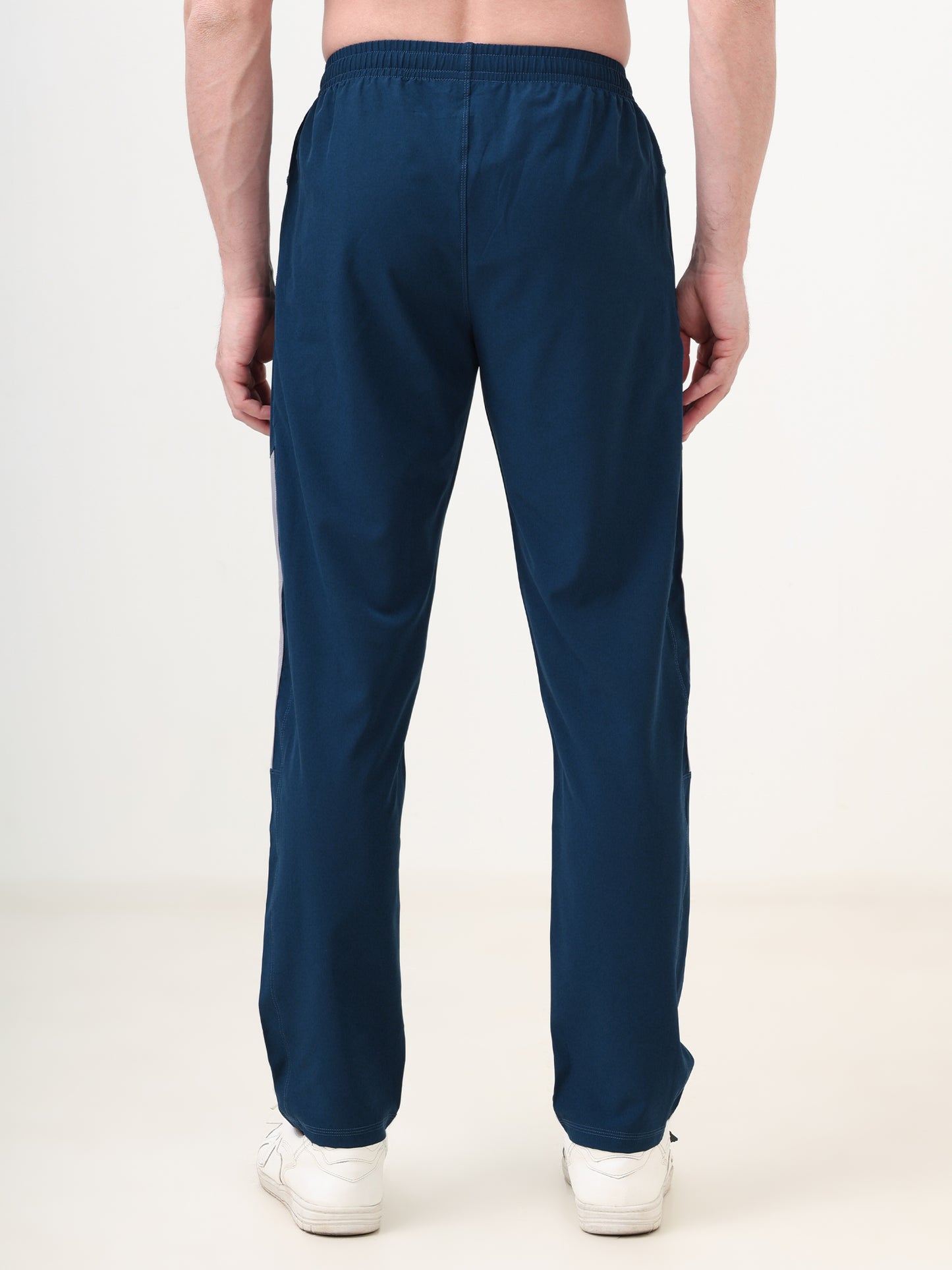 Fitmax Men's Track Pants - Air Force Blue with Light Grey Strips