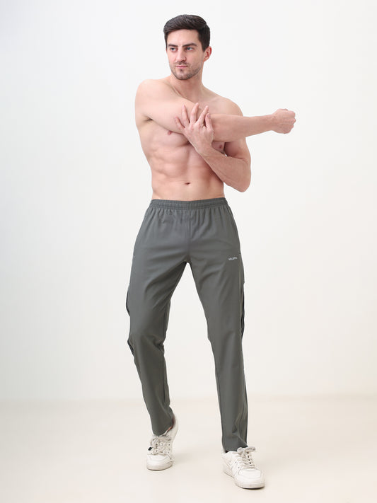 Fitmax Men's Track Pants - Dark Grey with Black Strips